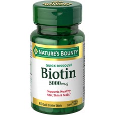 Nature's Bounty Suplemento Biotin 5000mcg (60 Cápsulas)